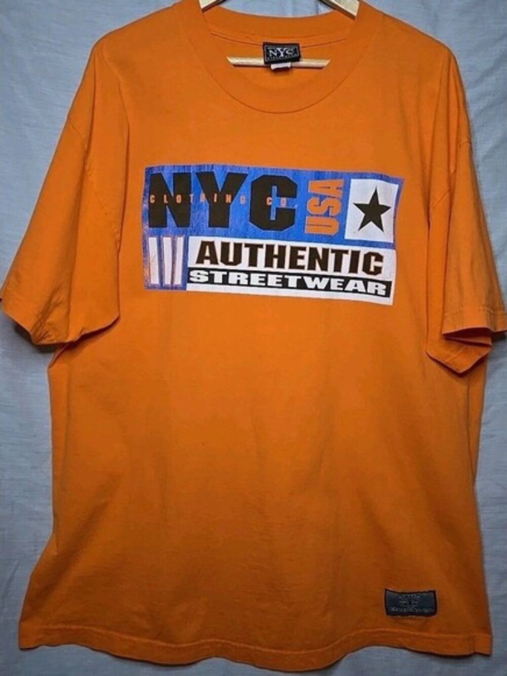 Vintage NYC Clothing CO Streetwear 98328 T-Shirt, Sz XXL, Orange, USA Made 🇺🇸